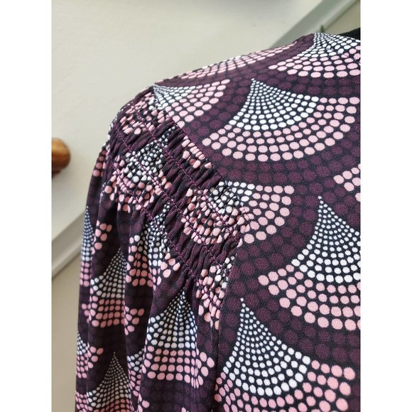 Michael Kors Women Multicolor Balloon Sleeve Round Neck Knee Length Dress Size M - Picture 11 of 13